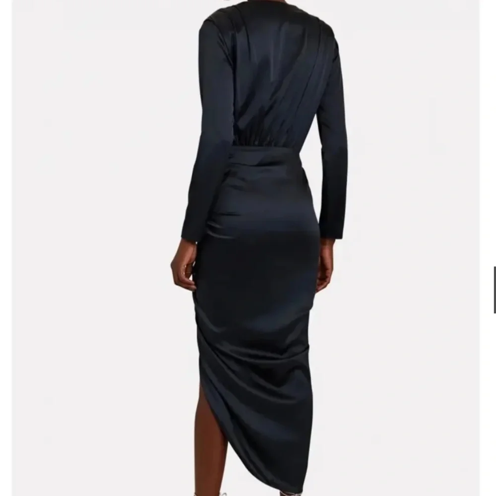 VERONICA BEARD CAMERI SILK RUCHED DRESS NAVY BLUE Size 00 XS Party Fall Wedding - Picture 4 of 12